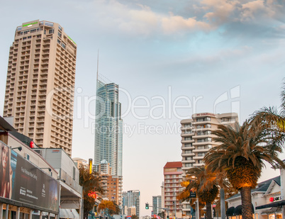 SURFERS PARADISE, AUSTRALIA - JULY 3, 2010: Beautiful city skyli