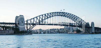 Sydney Harbour Bridge on a beautiful winter evening