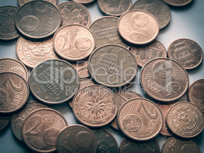 Retro look Euro coins