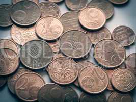 Retro look Euro coins