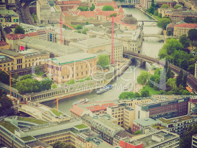 Retro look Berlin aerial view