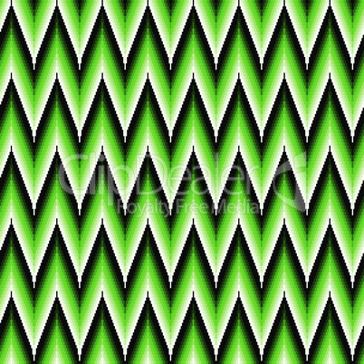 Seamless pattern with green zigzag elements