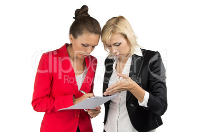Two businesswoman making a decision