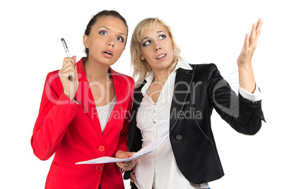 Two business woman discussing something