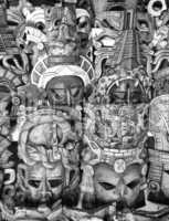 Mayan wooden masks for sale, Mexico