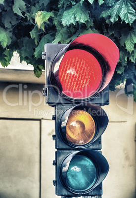 Traffic light with red light