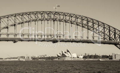 Sydney Harbour Bridge on a beautiful winter evening