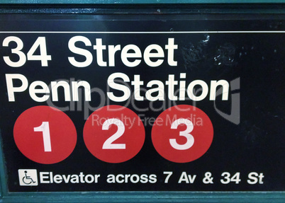 Penn Station subway sign , New York