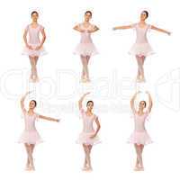 Collage of the positions of classical ballet