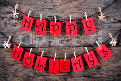 Happy Holidays Greetings on a Line