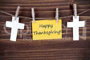 Yellow Label with Happy Thanksgiving Greetings