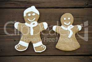 Happy Decorated Ginger Bread Couple