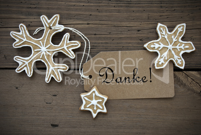 Danke Banner with Ginger Bread Snowflakes