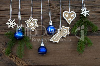 Winter Decorations on Wooden Background