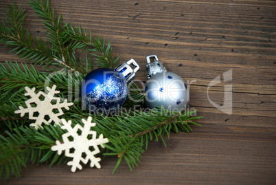 Christmas Background with Decorations on Wood
