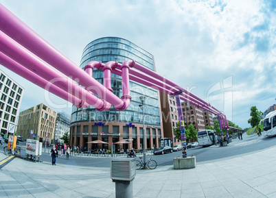 BERLIN - MAY 23: pink pipes at Potsdamer Platz on May 23, 2012 i