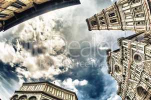 Wonderful architecture and sky colors in Piazza del Duomo - Fire