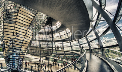 BERLIN, GERMANY - MAY 21 : View of Reichstag dome on May 21, 201