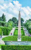 FLORENCE, ITALY - JUNE 22, 2012: Tourists enjoy Boboli gardens o