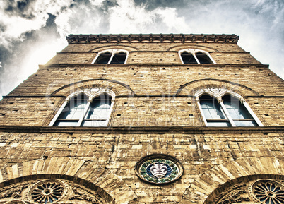 Medieval buildings of Florence. Architectural detail of Firenze,