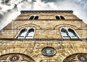 Medieval buildings of Florence. Architectural detail of Firenze,