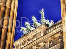 Stunning Quadriga sculpture in Brandenburg Gate - Berlin, German