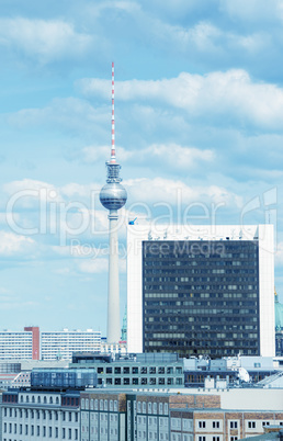 BERLIN - MAY 27, 2012: Beautiful cityscape with main city ladmar