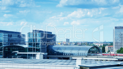 BERLIN - MAY 27, 2012: Beautiful cityscape with main city ladmar