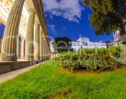 Doric Columns in the Colonnade Courtyard outside the Alte Nation