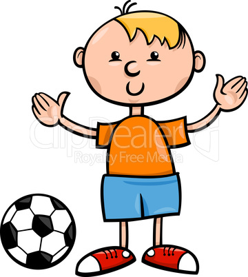 boy with ball cartoon illustration