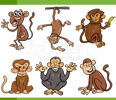 monkeys cartoon set illustration
