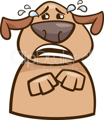 crying dog cartoon illustration