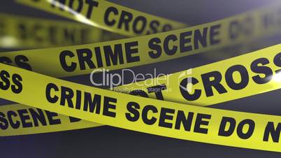 Crime scene yellow tapes. Shallow Depth of field. Matte included.