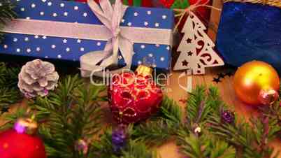 Spruce Branches and Decoration and Gifts