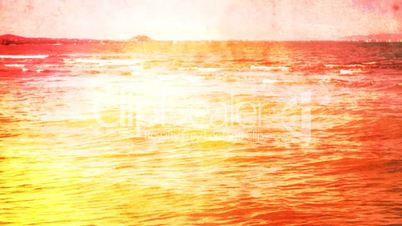 water waves of a sea in grunge retro look