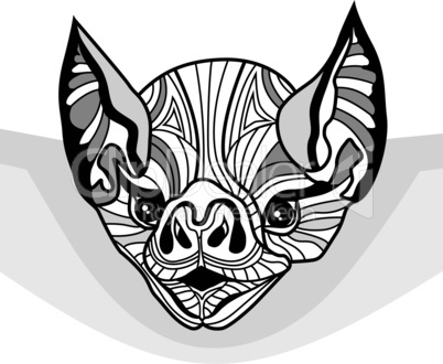 Bat head vector animal illustration for t-shirt