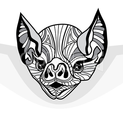 Bat head vector animal illustration for t-shirt