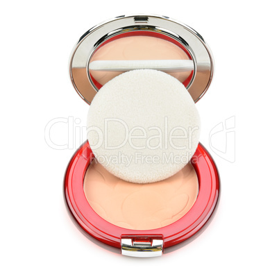 powder, puff and powder-cases with a mirror