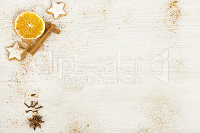 White background with christmas decoration