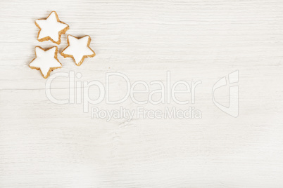 white wood background with cookies