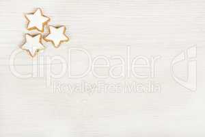 white wood background with cookies
