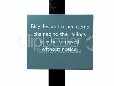 Bycicles sign
