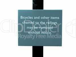 Bycicles sign