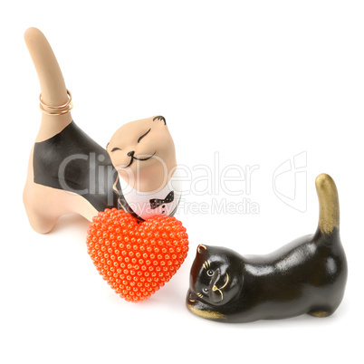 Clay figurines of cats