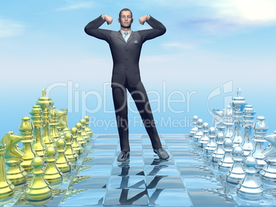 Businessman successful strategy - 3D render