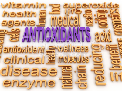 3d image Antioxidants concept word cloud background