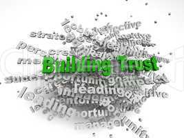 3d imagen Building Trust concept in word tag cloud on white back