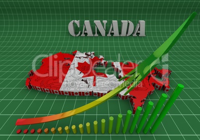 Map of Canada with flag colors