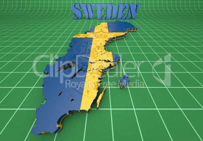 map illustration of Sweden