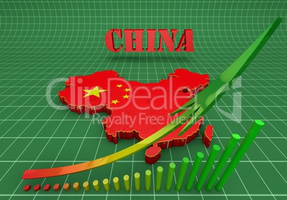 illustratuin map of China